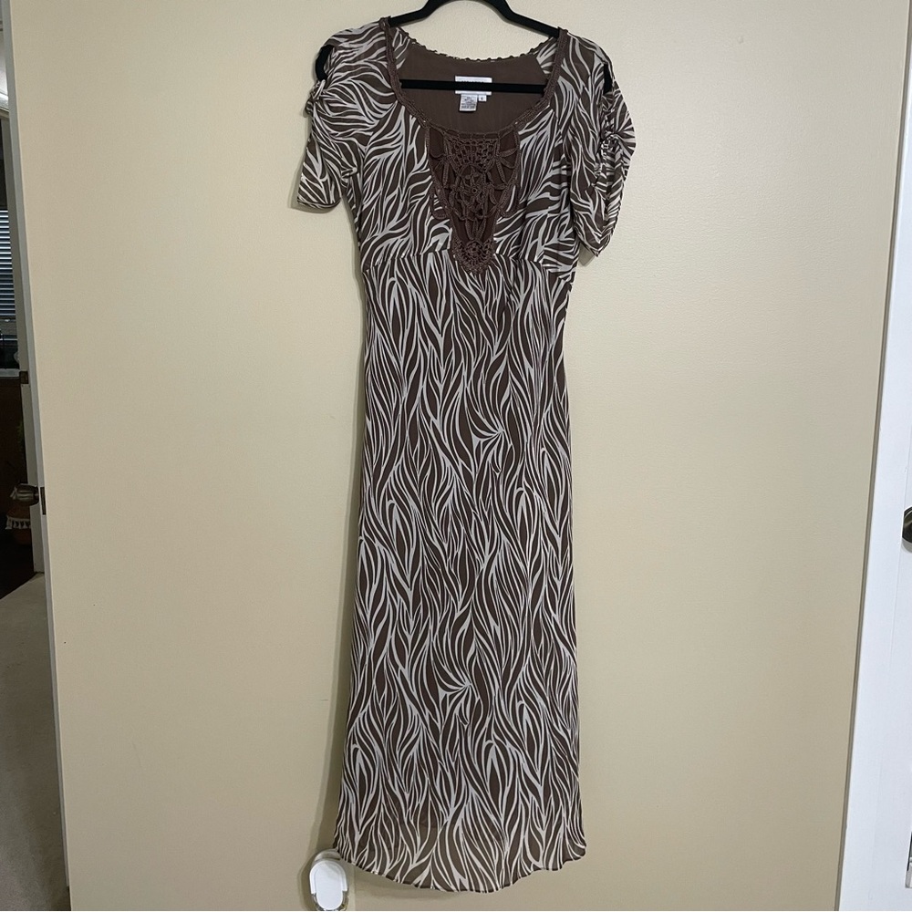 Adrianna Papell silk formal cocktail dress animal print size‎ 6